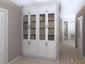 классический книжный шкафы, прихожая с закругленными углами