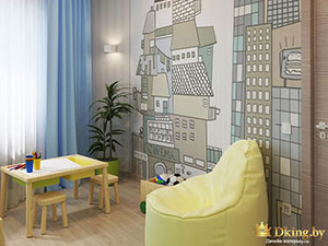 дизайн отдельной детской в  квартире с двумя комнатами